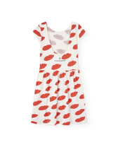 White Kissing Flamingo Midi Dress PRODUCT BACK