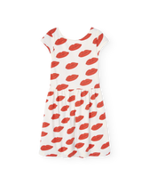 White Kissing Flamingo Midi Dress PRODUCT FRONT