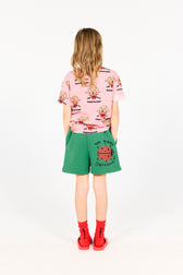 Green Ladybug Hedgehog Shorts MODEL BACK