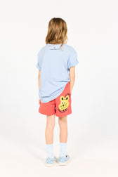 Red Fluffy Hedgehog Shorts MODEL BACK