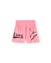 Pink Love Ostrich Shorts PRODUCT FRONT