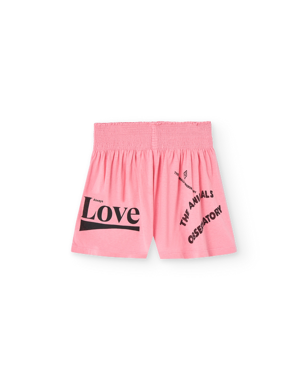 Pink Love Ostrich Shorts PRODUCT FRONT