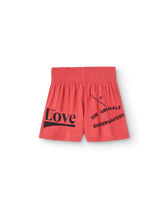 Red Love Ostrich Shorts PRODUCT FRONT