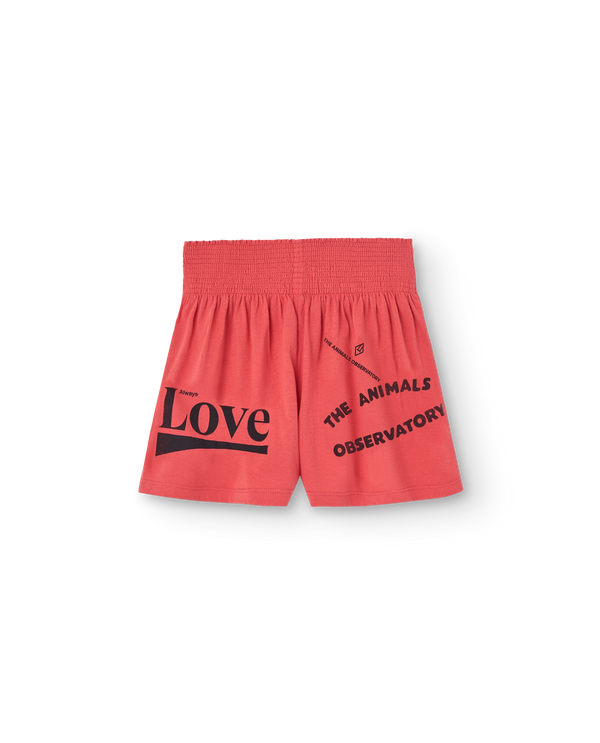 Red Love Ostrich Shorts PRODUCT FRONT