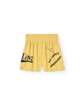 Yellow Love Ostrich Shorts