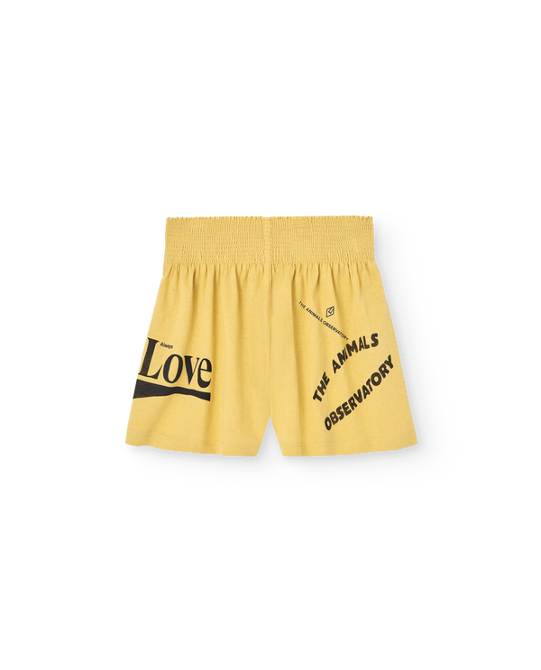 Yellow Love Ostrich Shorts PRODUCT FRONT