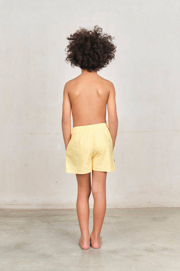 Yellow Love Puppy Swimsuit MODEL BACK
