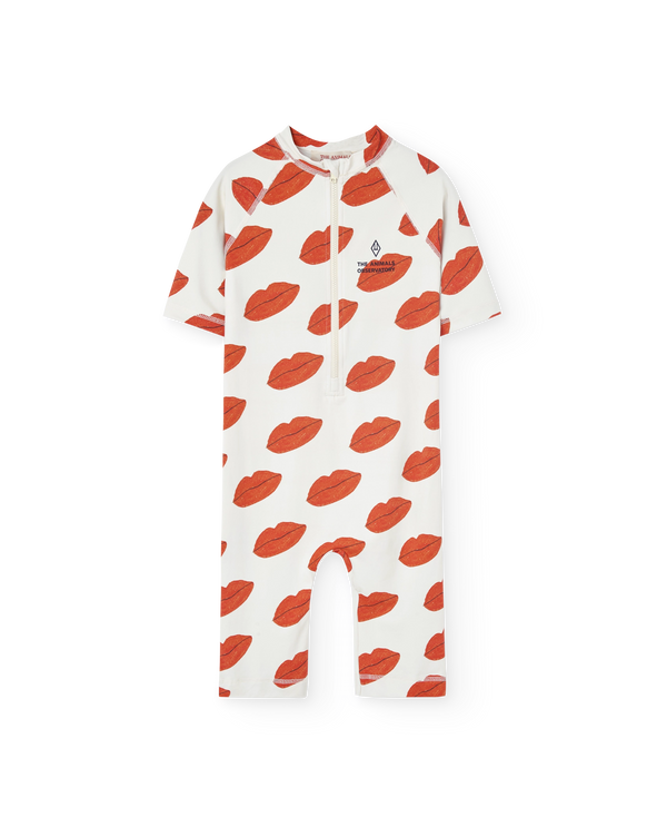 Raw White Kissing Caterpillar Swimsuit PRODUCT FRONT