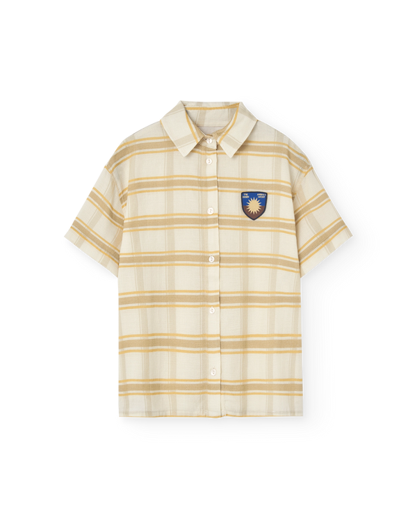 Beige Shield Kangaroo Shirt PRODUCT FRONT