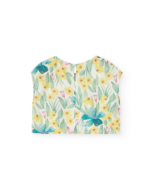 White Floral Baboon Shirt PRODUCT BACK
