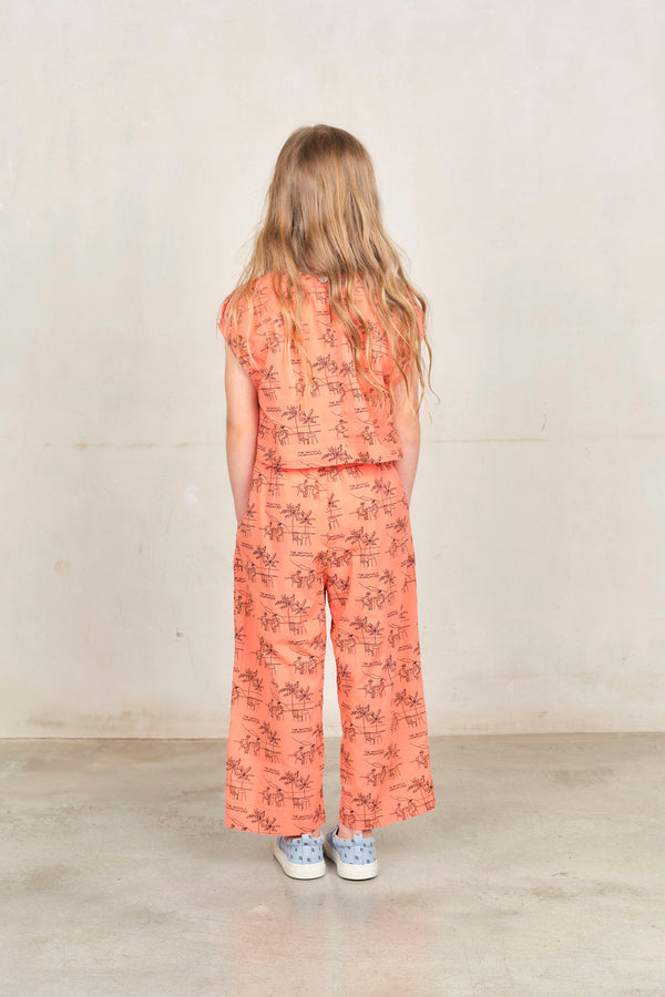 Salmon Drawings Baboon Shirt MODEL BACK