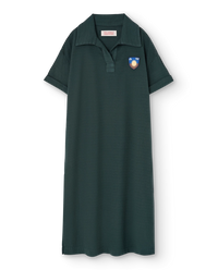 Deep Green Shield Giraffe Maxi Dress COVER