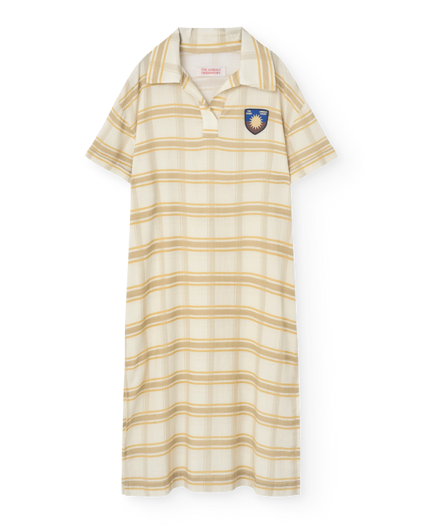 Beige Shield Giraffe Maxi Dress PRODUCT FRONT