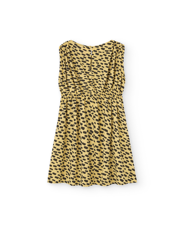 Yellow Animal Marten Midi Dress PRODUCT BACK