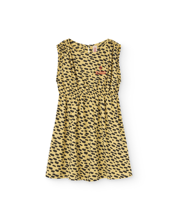 Yellow Animal Marten Midi Dress PRODUCT FRONT