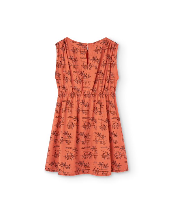 Salmon Drawings Marten Midi Dress PRODUCT BACK