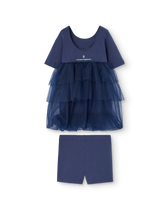 Deep Blue Peacock Fancy Dress MODEL FRONT