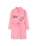 Pink Love Squirrel Short Jumpsuit