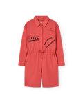 Red Love Squirrel Short Jumpsuit