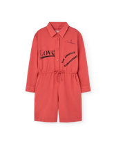 Red Love Squirrel Short Jumpsuit PRODUCT FRONT