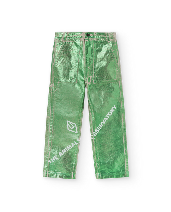 Green Shiny Condor Pants PRODUCT FRONT