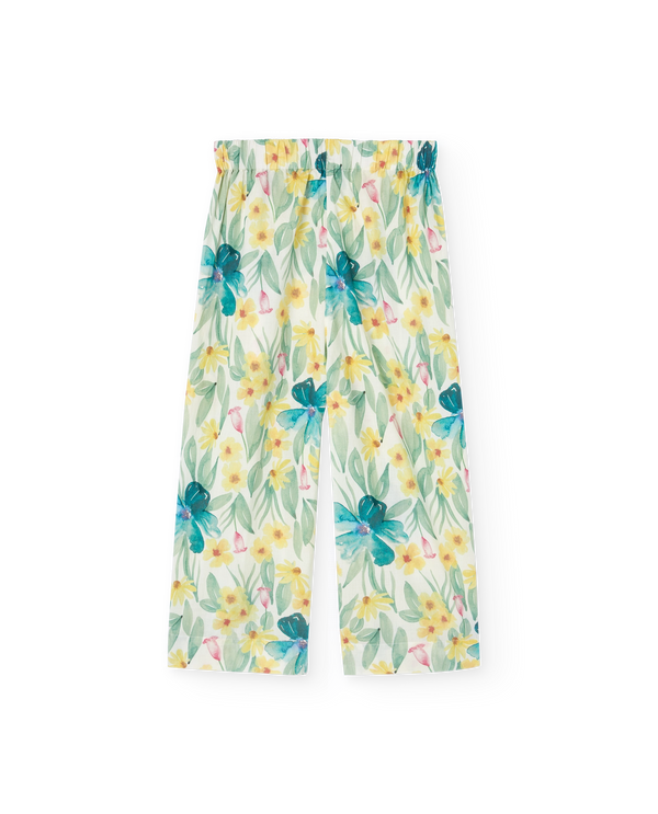 White Floral Antelope Pants PRODUCT BACK