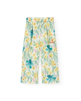 White Floral Antelope Pants PRODUCT FRONT