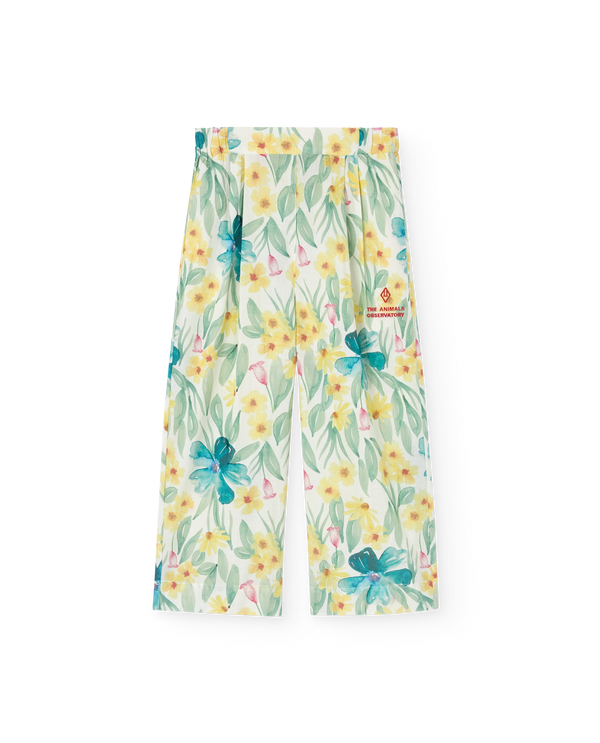 White Floral Antelope Pants PRODUCT FRONT
