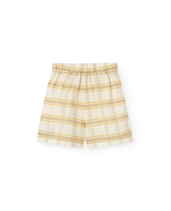 Beige Shield Bee Bermuda Shorts PRODUCT BACK