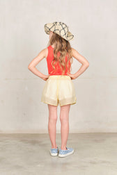 Beige Spider Shorts MODEL BACK
