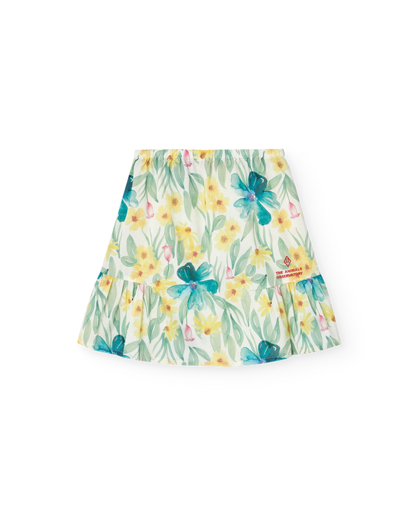 White Floral Slug Skirt PRODUCT FRONT