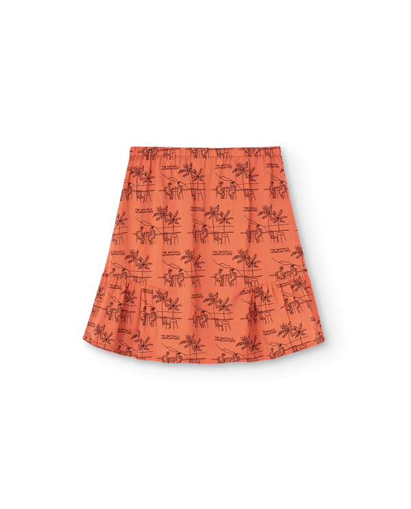 Salmon Drawings Slug Skirt PRODUCT BACK