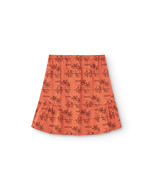 Salmon Drawings Slug Skirt PRODUCT FRONT