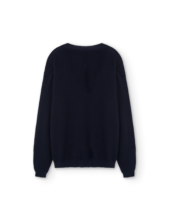 Navy Racoon Cardigan PRODUCT BACK