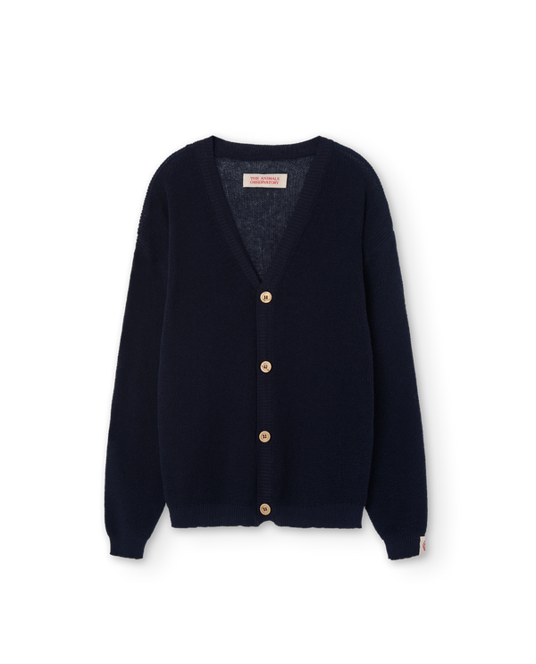 Navy Racoon Cardigan PRODUCT FRONT