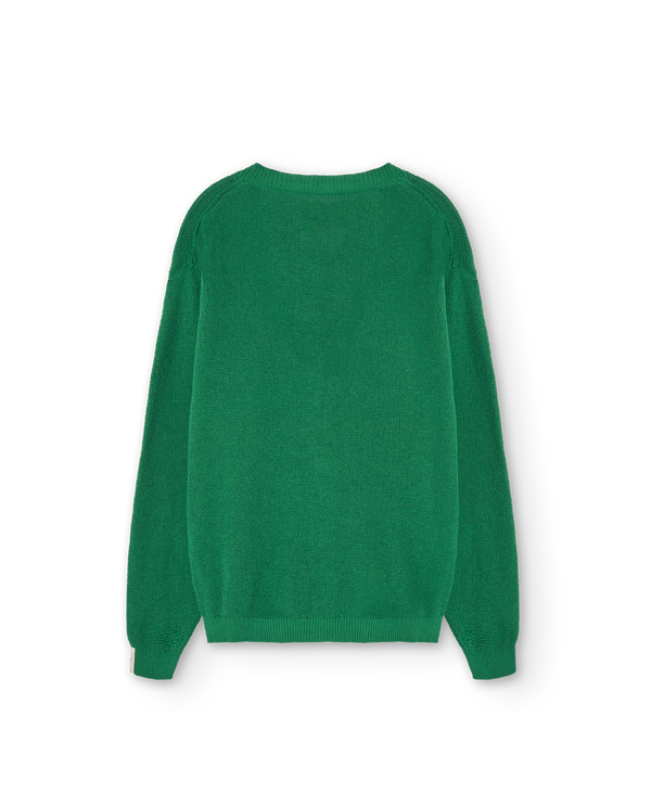 Green Racoon Cardigan PRODUCT BACK