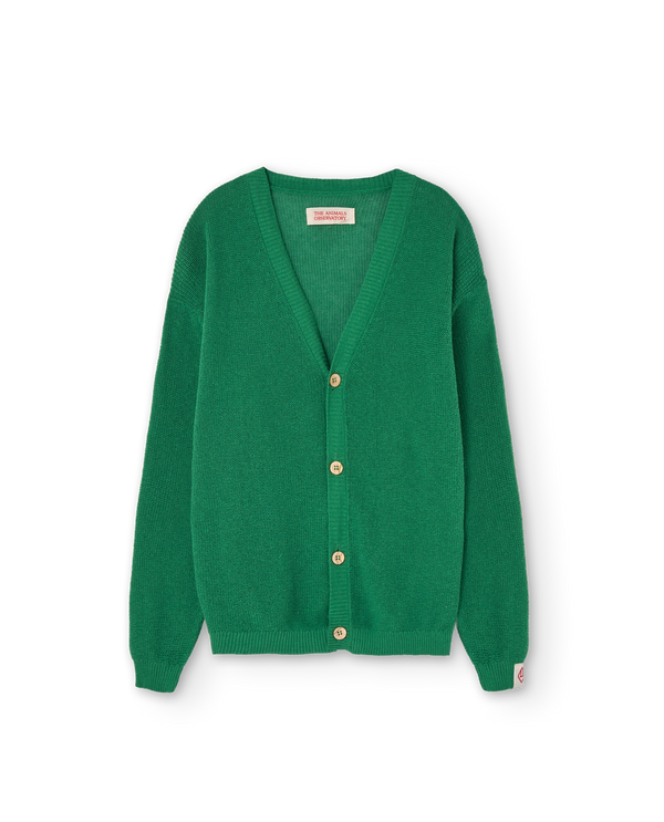 Green Racoon Cardigan PRODUCT FRONT