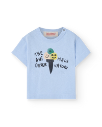 Soft Blue Icecream Pangolin T-Shirt COVER