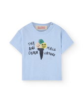 Soft Blue Icecream Pangolin T-Shirt PRODUCT FRONT