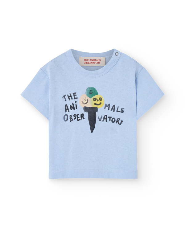 Soft Blue Icecream Pangolin T-Shirt PRODUCT FRONT