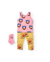 Pink Shield Macaque Tank Top MODEL SIDE