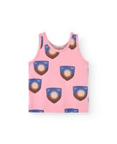 Pink Shield Macaque Tank Top PRODUCT FRONT