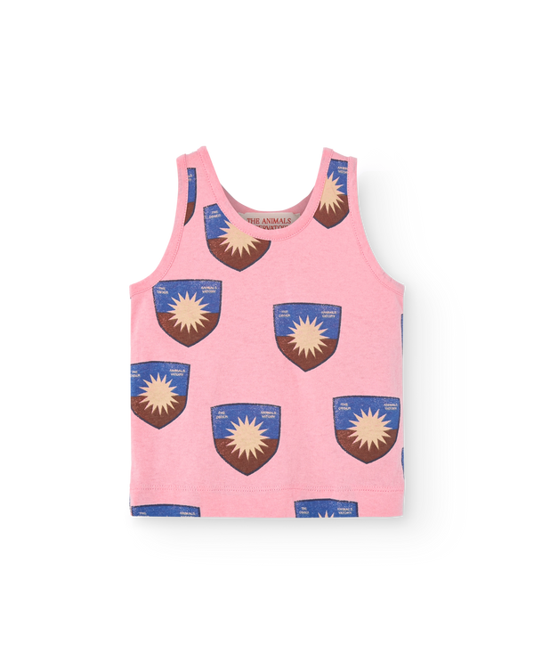 Pink Shield Macaque Tank Top PRODUCT FRONT