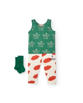 White Kissing Penguin Leggings MODEL SIDE