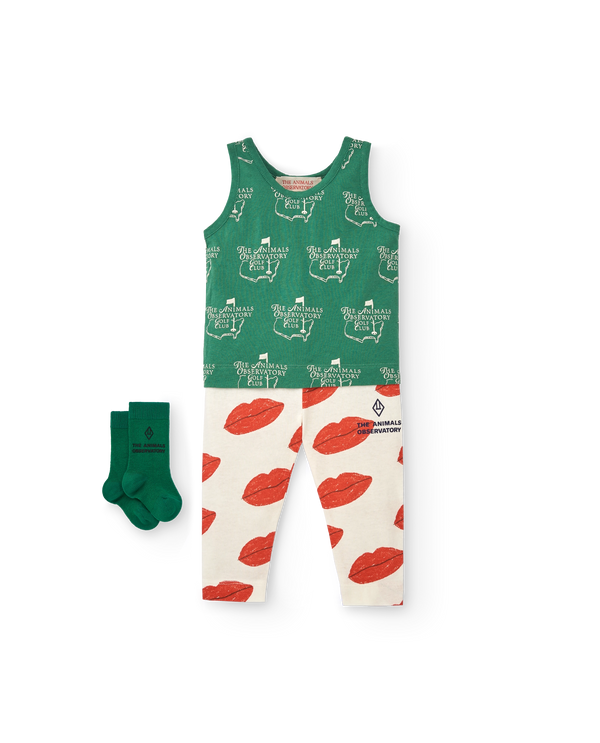 White Kissing Penguin Leggings MODEL SIDE