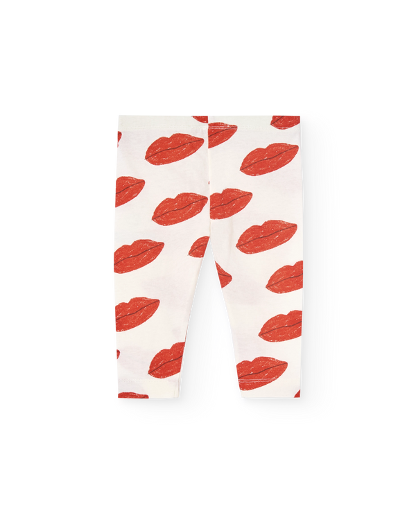 White Kissing Penguin Leggings PRODUCT BACK