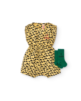 Yellow Animal Boar Short Jumpsuit MODEL SIDE