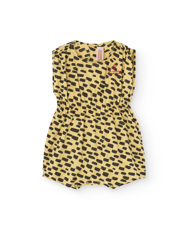Yellow Animal Boar Short Jumpsuit PRODUCT FRONT