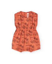 Salmon Drawings Boar Short Jumpsuit PRODUCT FRONT