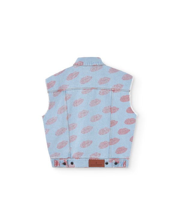 Soft Blue Kissing Rhea Vest PRODUCT BACK